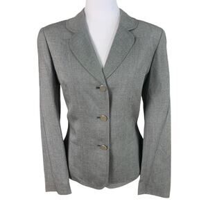 Le Suit Size 10 Women's Silver Button Blazer Jacket Gray Lined Career Work